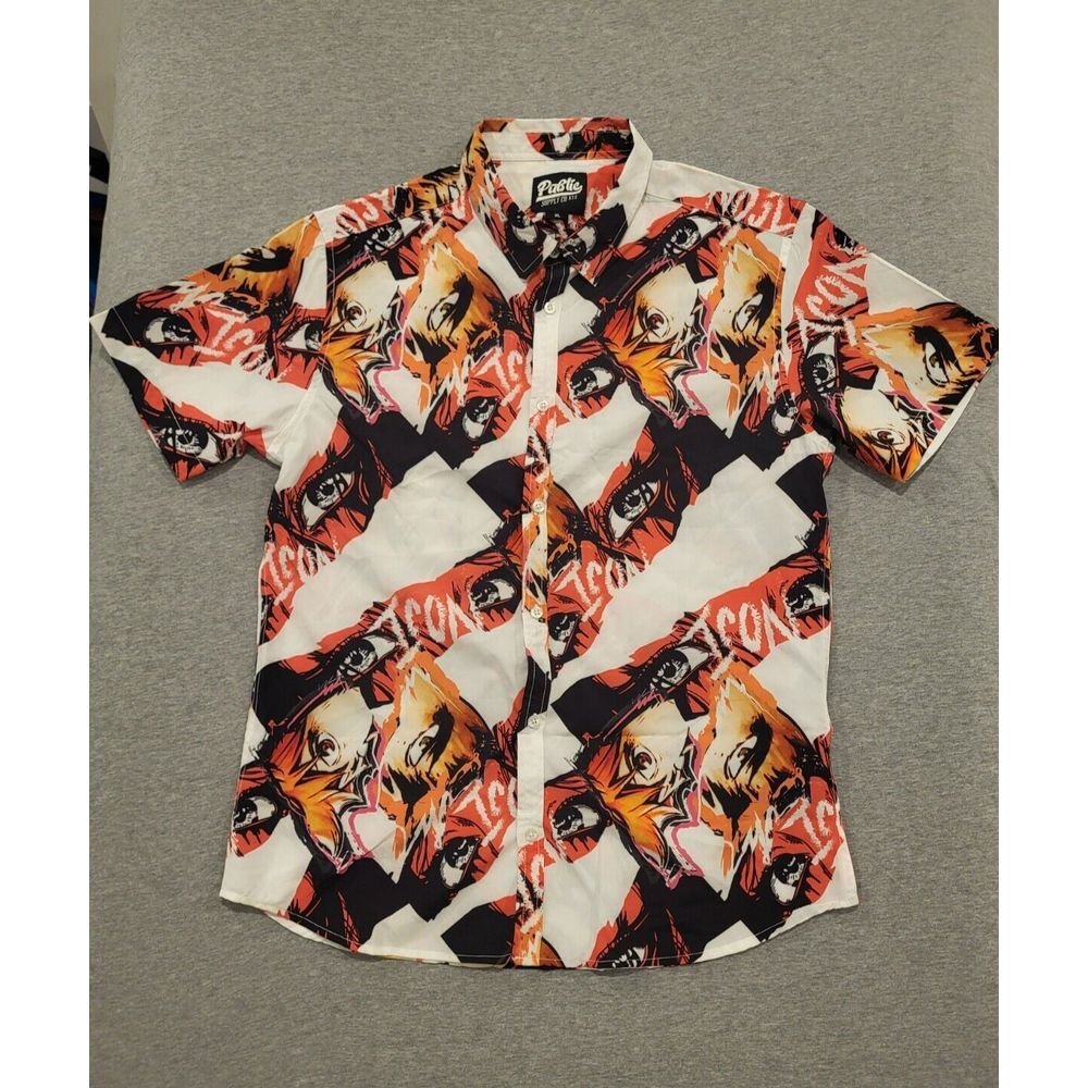 Public Supply Co NYC Anime Button Shirt Men's XL Short Sleeve Graphics‎ Print
